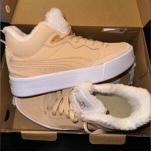 Fur lined sneakers